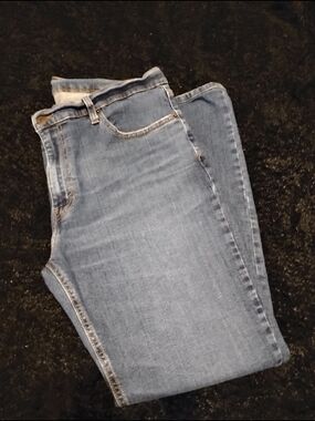 Levi's Blue Denim Jeans with Tan Leather Patch